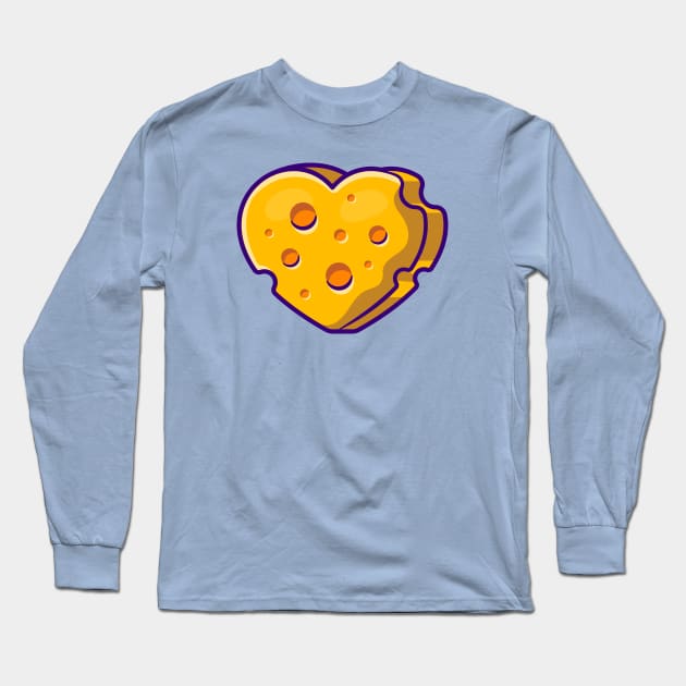 Cheese Shape Love Cartoon Long Sleeve T-Shirt by Catalyst Labs